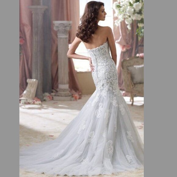 David Tutera For Mon Cheri Beryl 114293 in Ivory / Pink Size 14 - Picture 2 of 10